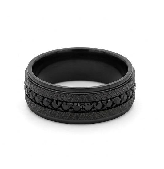 Men's Black Eternity Wedding Band