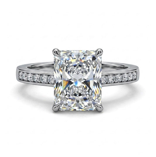 Sterling Silver Radiant Emerald Cut Ring