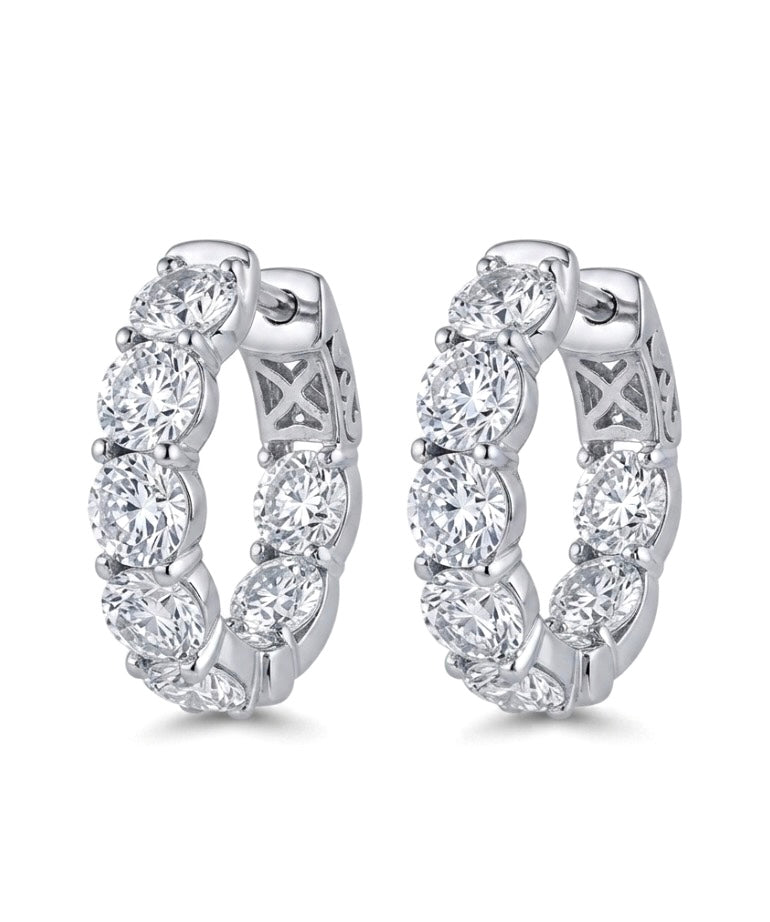 Inside-Out Oval Shape 0.85-inch 7.00 ct. Hoop Earrings