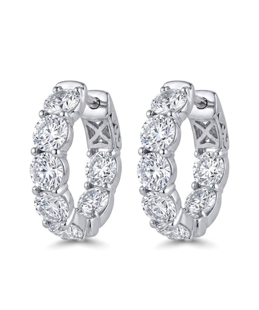 Inside-Out Oval Shape 0.85-inch 7.00 ct. Hoop Earrings