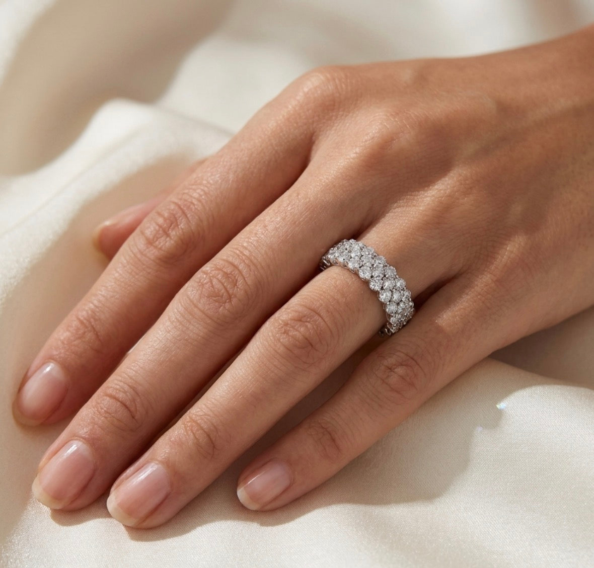 Sterling Silver Eternity Ladies Band