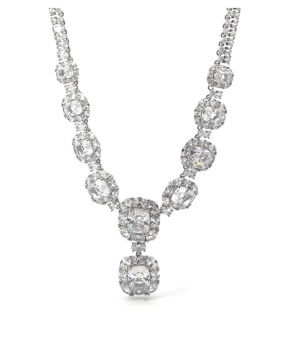 Sterling Silver Elegant Cubic Zirconia Necklace