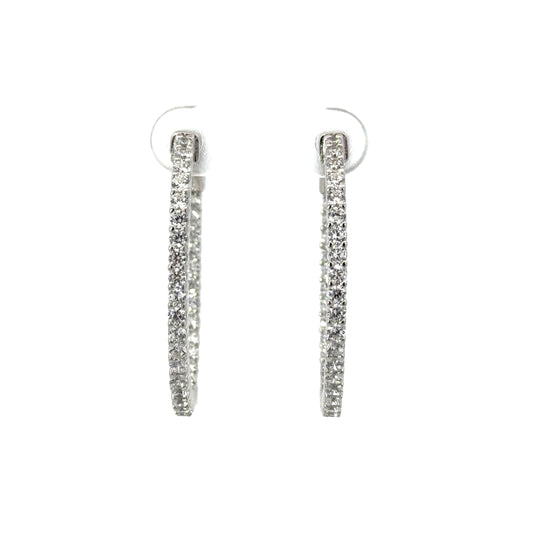 Sterling Silver Cubic Zirconia Hoop Earrings