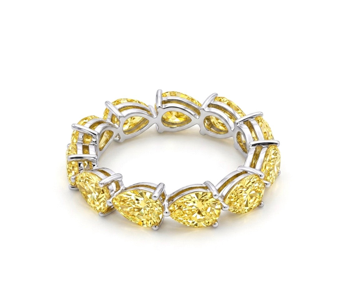 Sterling Silver Teardrop-cut Eternity Ladies Band