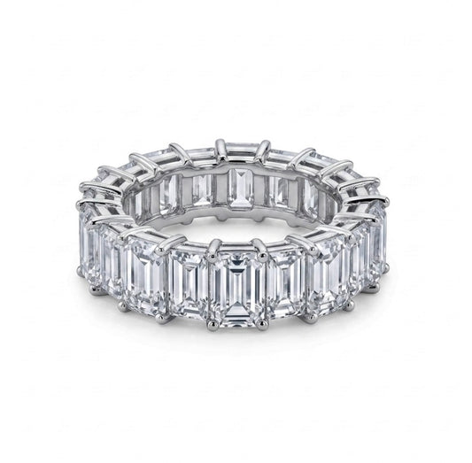 Sterling Silver Baguette-cut Eternity Ladies Band