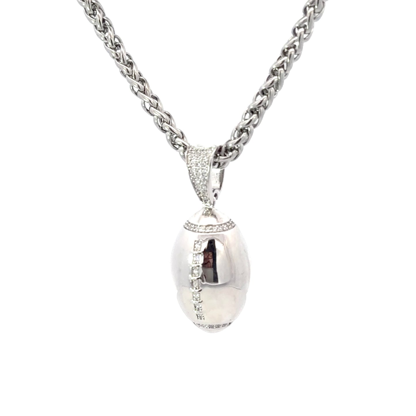 Sterling Silver Football Pendant