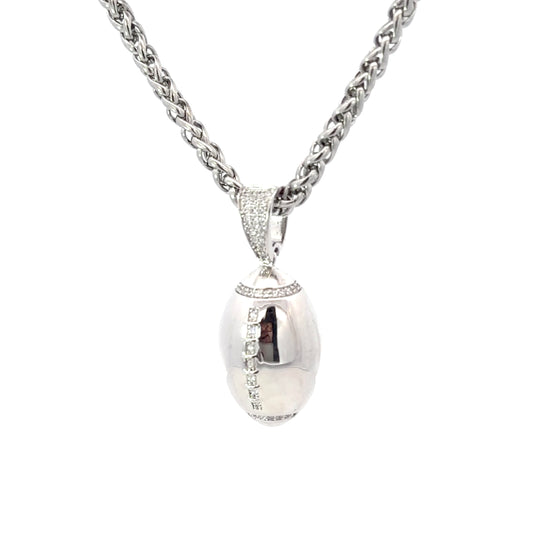 Sterling Silver Football Pendant