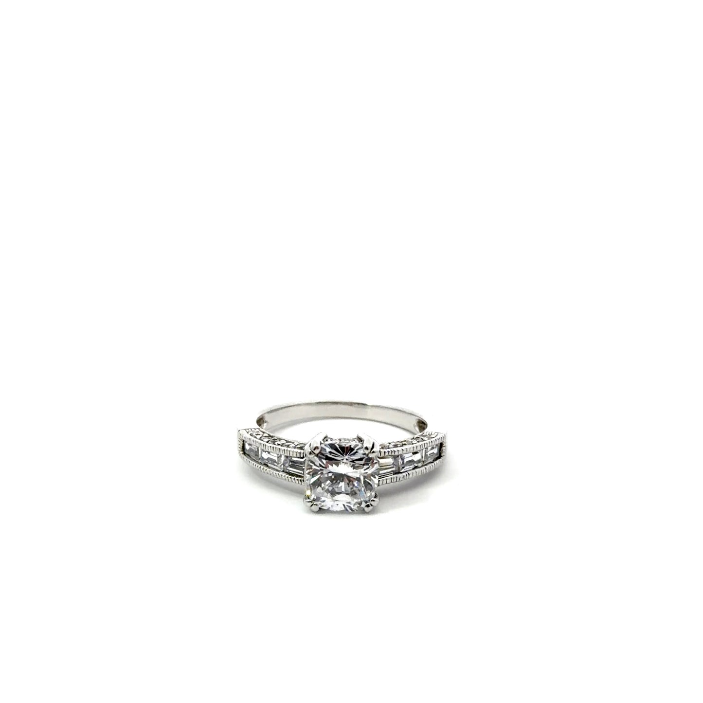 Sterling Silver Prominent Cushion Cut Ring