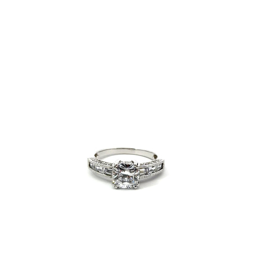 Sterling Silver Prominent Cushion Cut Ring