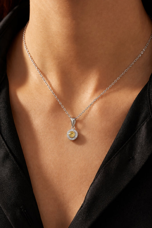 Sterling Silver Yellow Topaz Necklace