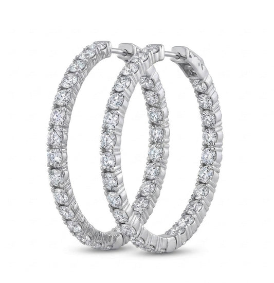Inside-Out Round Shape 1.30-inch 4.06 ct. Hoop Earrings