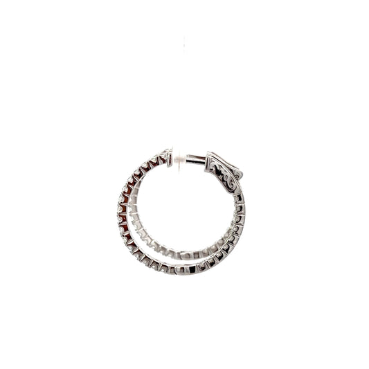 Sterling Silver Radiant Cubic Zirconia Hoop Earrings