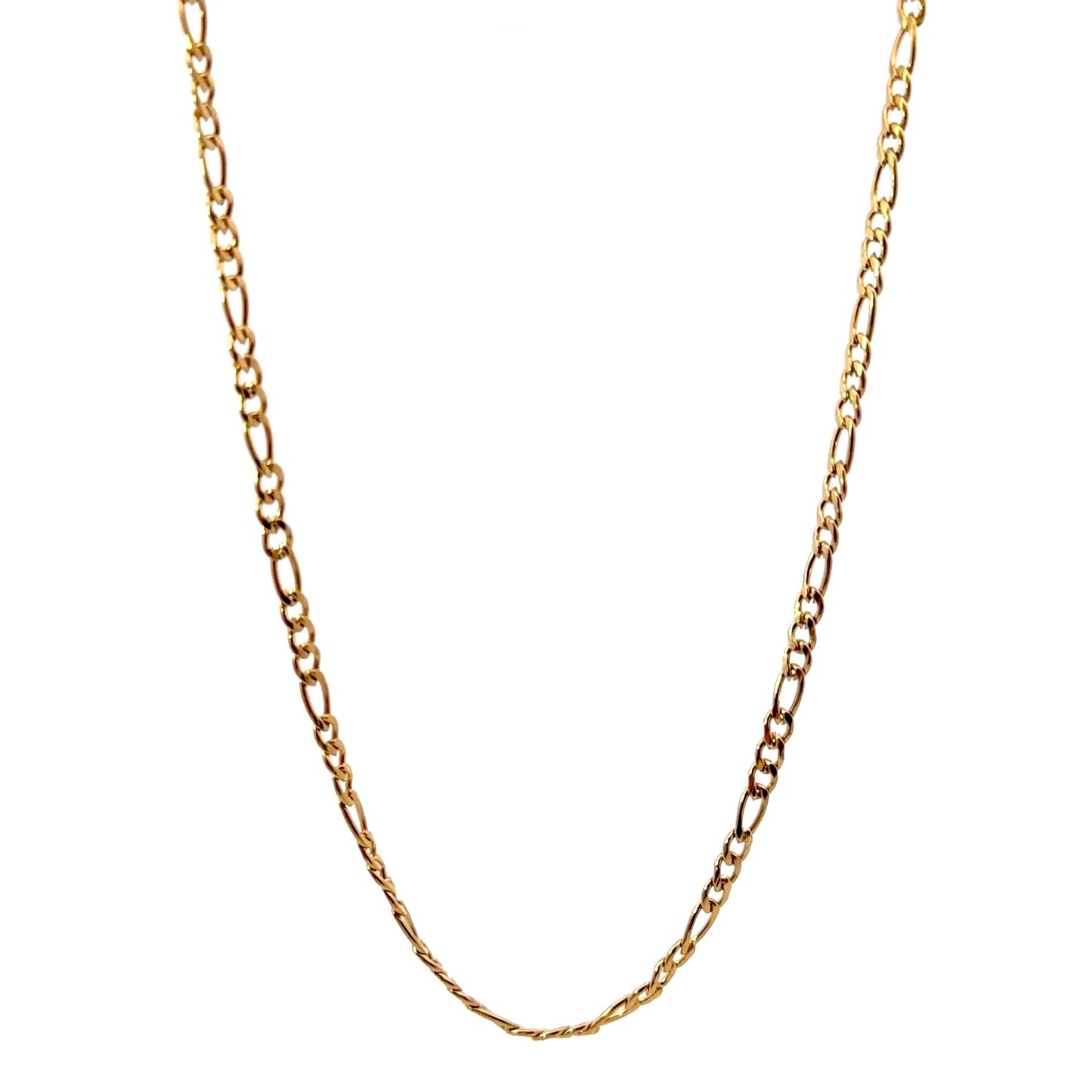 Gold Plated Figaro Chain Link Necklace