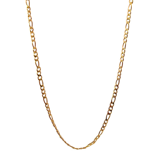 Gold Plated Figaro Chain Link Necklace