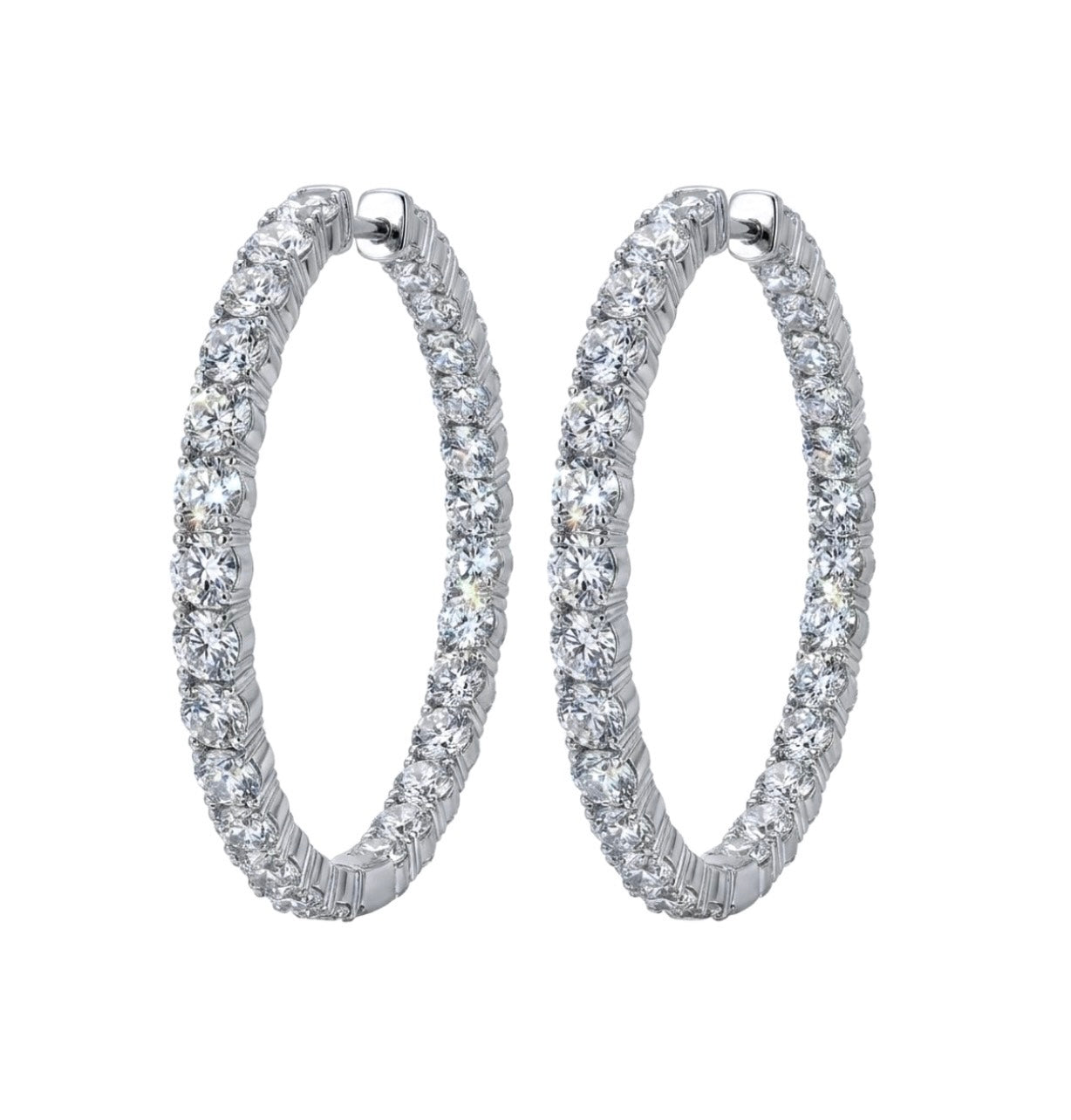 Inside-Out Round Shape 1.55-inch 7.80 ct. Hoop Earrings
