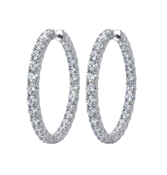 Inside-Out Round Shape 1.55-inch 7.80 ct. Hoop Earrings