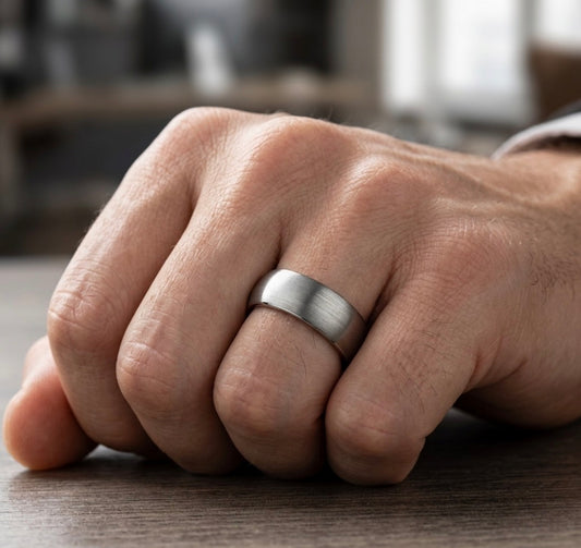 Brushed Charcoal 8 MM Tungsten Band