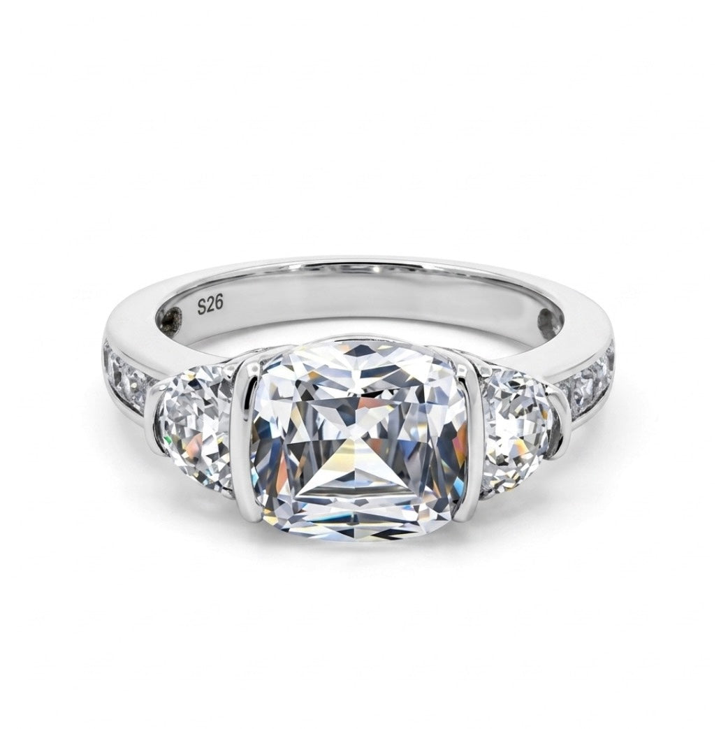 Sterling Silver Emerald-cut Ring