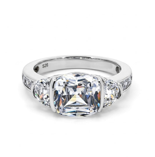 Sterling Silver Emerald-cut Ring
