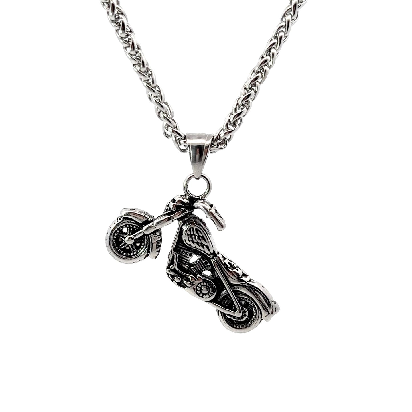 Stainless Steel Rustic Motorcycle Pendant