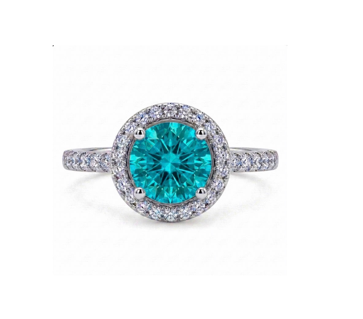 Sterling Silver Round-cut Birthstone Halo Ring