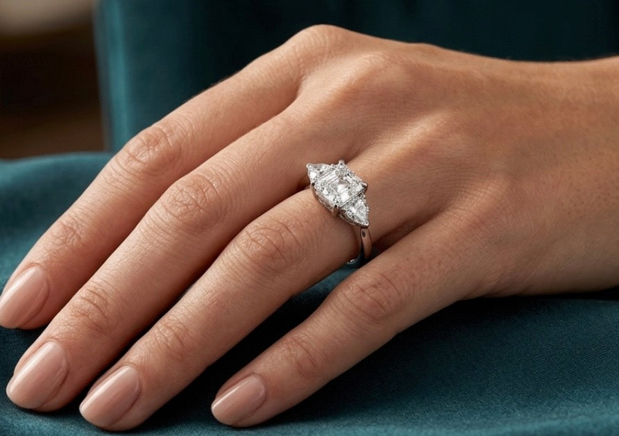 Sterling Silver Asscher Cut Ring