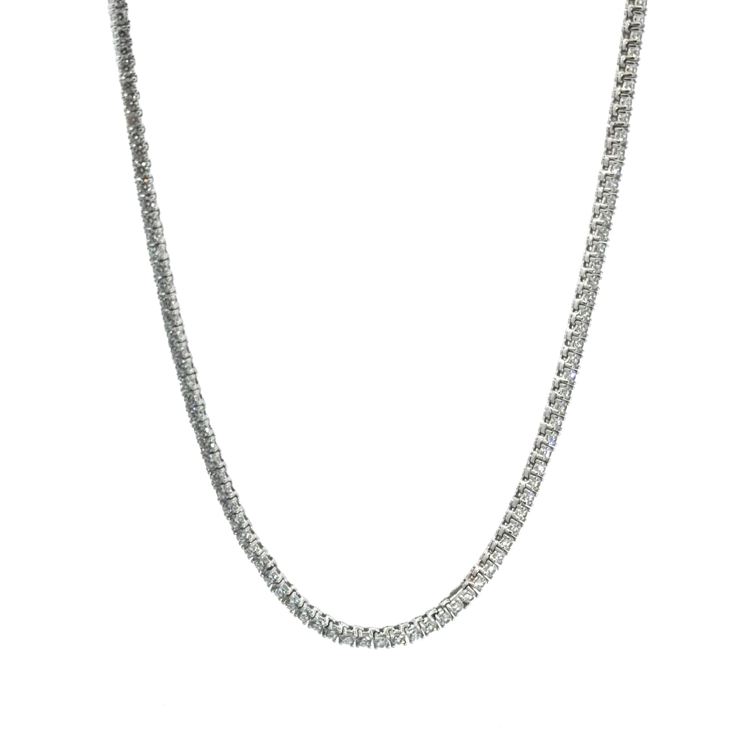 Sterling Silver Cubic Zirconia 18 Inch Tennis Necklace