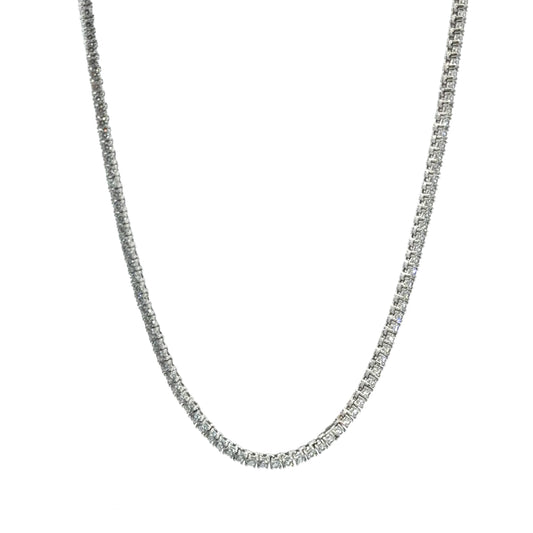 Sterling Silver Cubic Zirconia 18 Inch Tennis Necklace