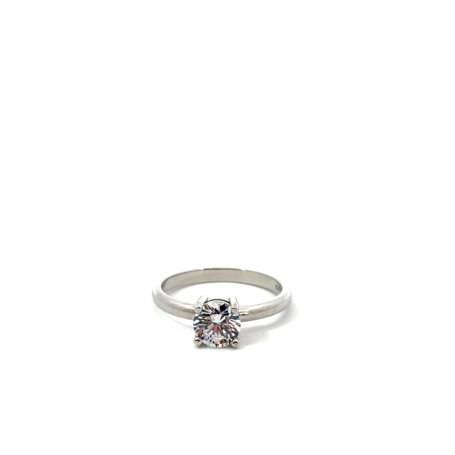 Sterling Silver Solitaire Engagement Ring