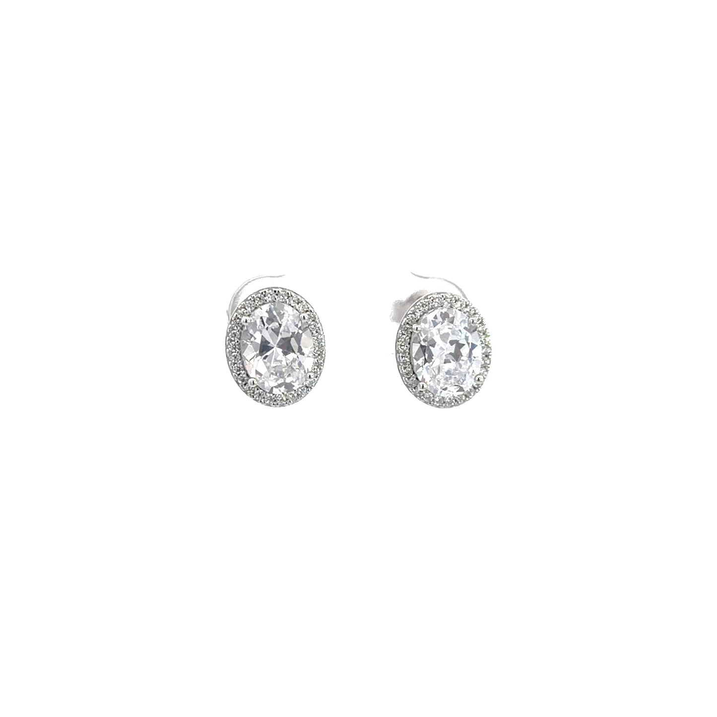 Stud Oval Cut Cubic Zirconia Earrings
