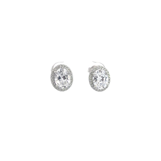 Stud Oval Cut Cubic Zirconia Earrings