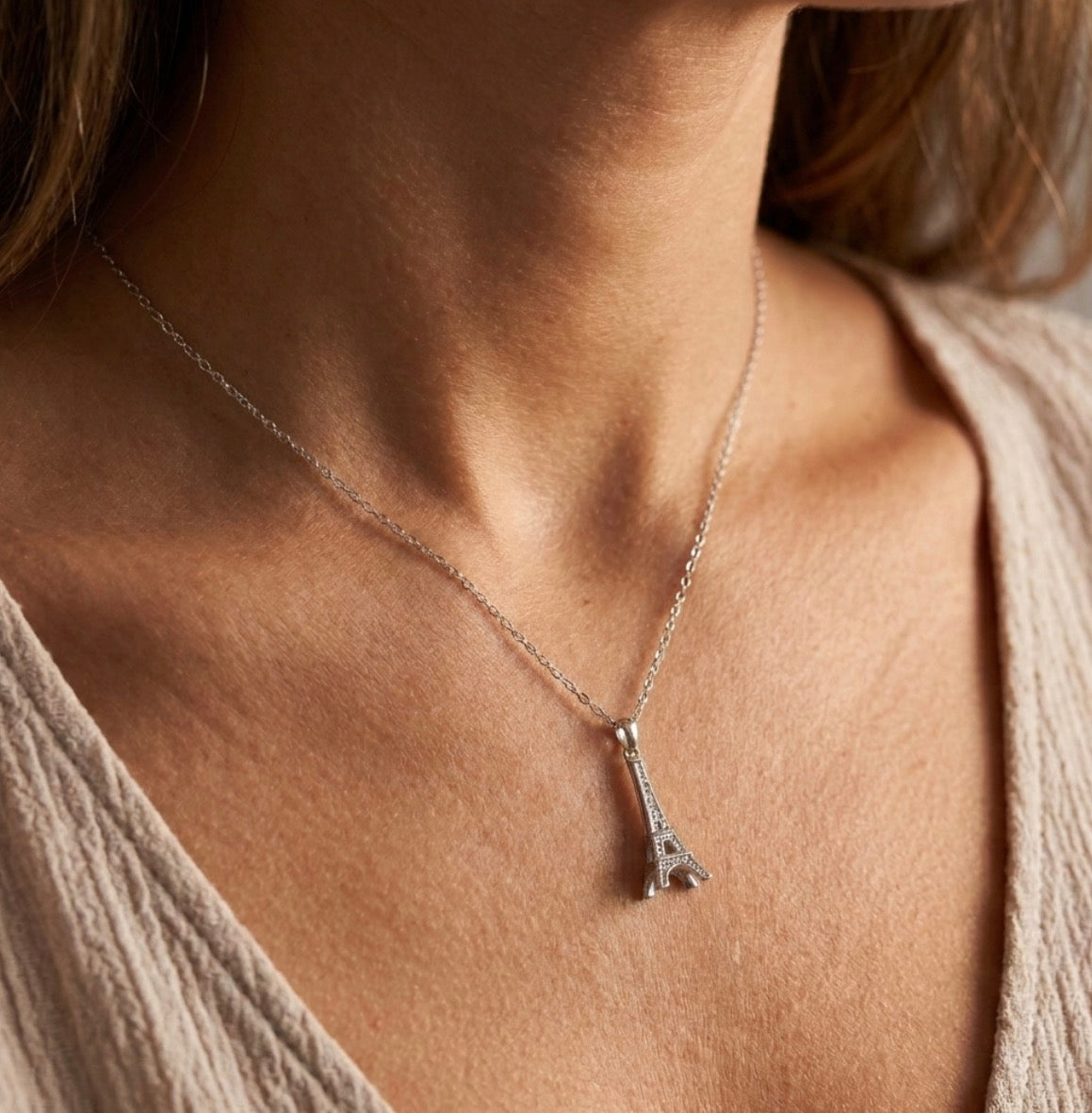 Sterling Silver Eiffel Tower Necklace
