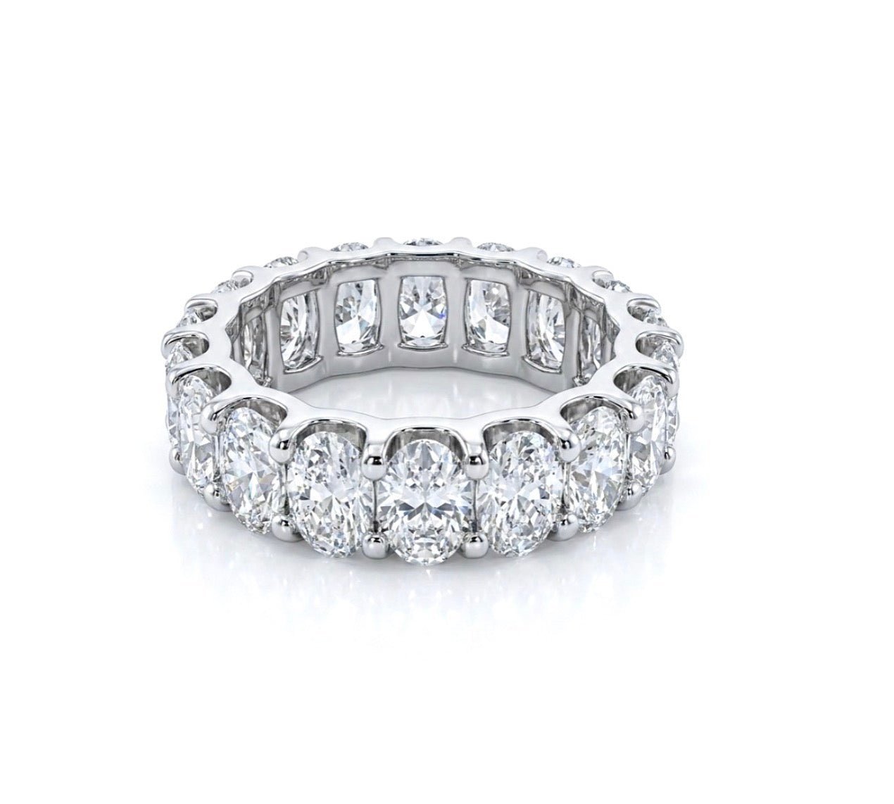 Sterling Silver Oval-cut Eternity Ladies Band