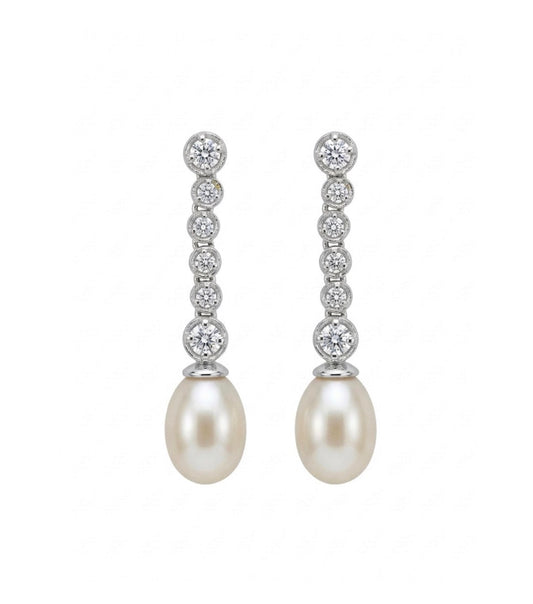 Sterling Silver Pearl Drop Earrings