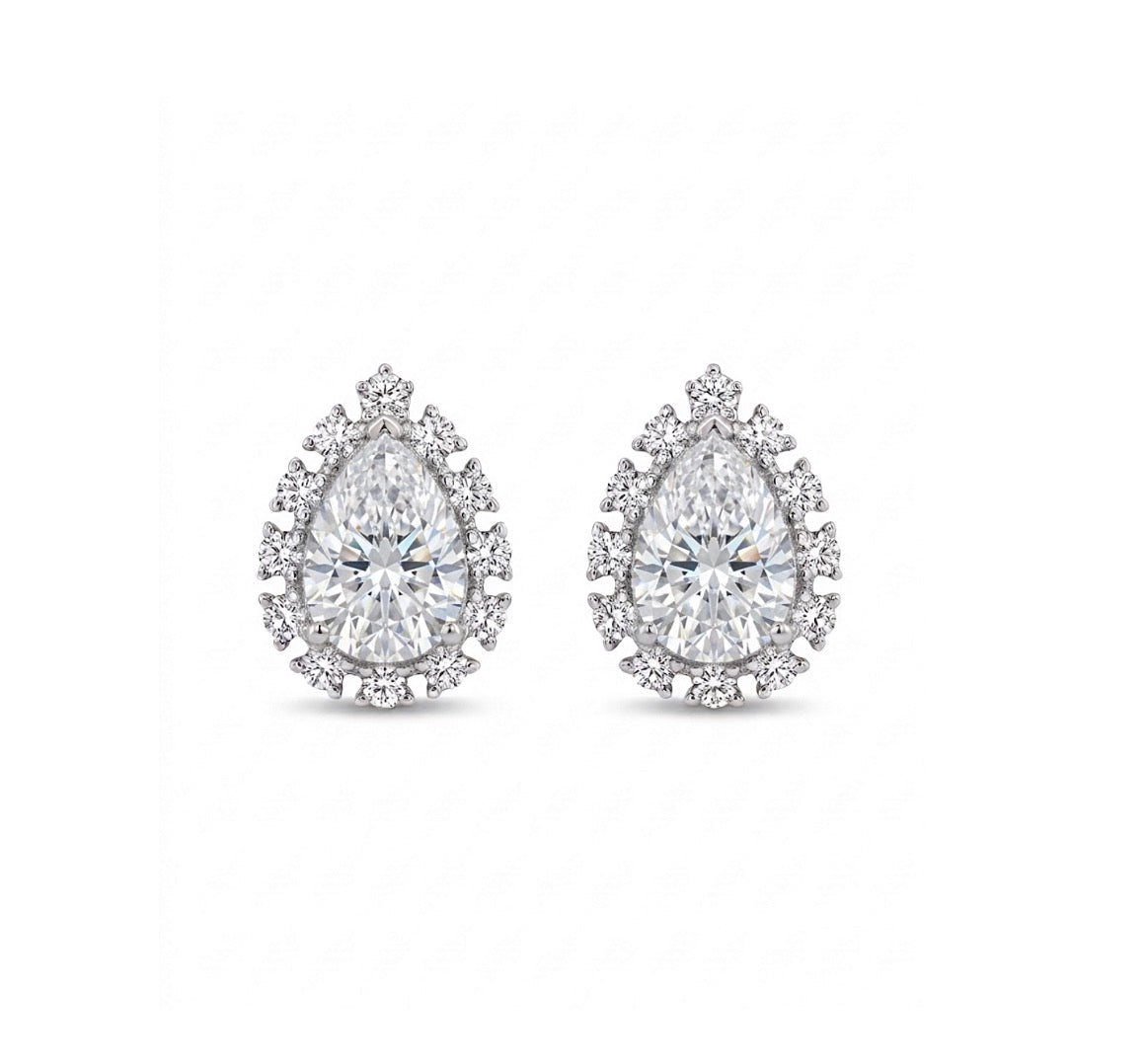 Sterling Silver Teardrop Stud Earrings