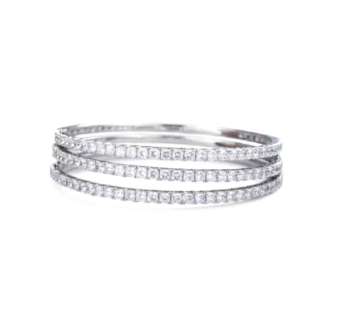 Sterling Silver Cubic Zirconia Spiral Bracelet
