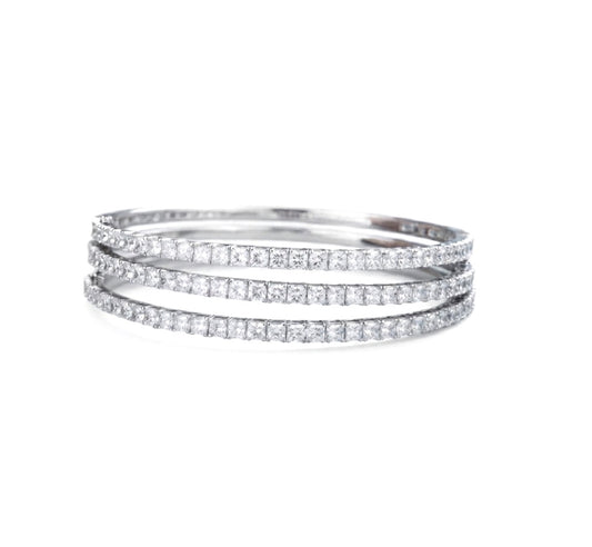 Sterling Silver Cubic Zirconia Spiral Bracelet