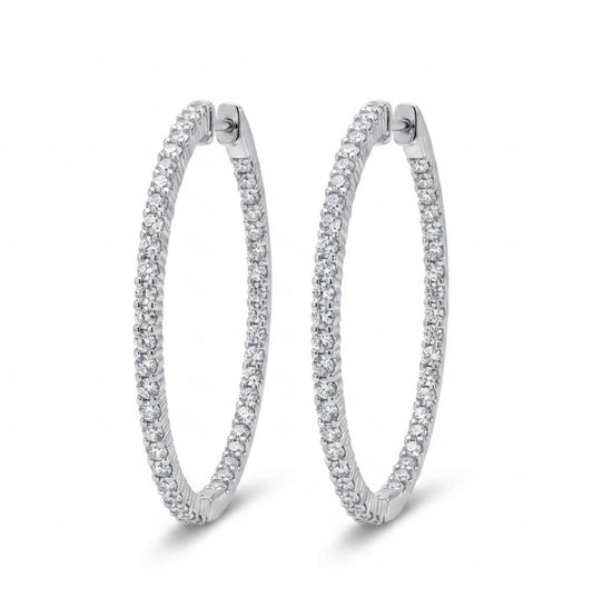 Inside-Out Round Shape 1.80-inch 3.00 ct. Hoop Earrings