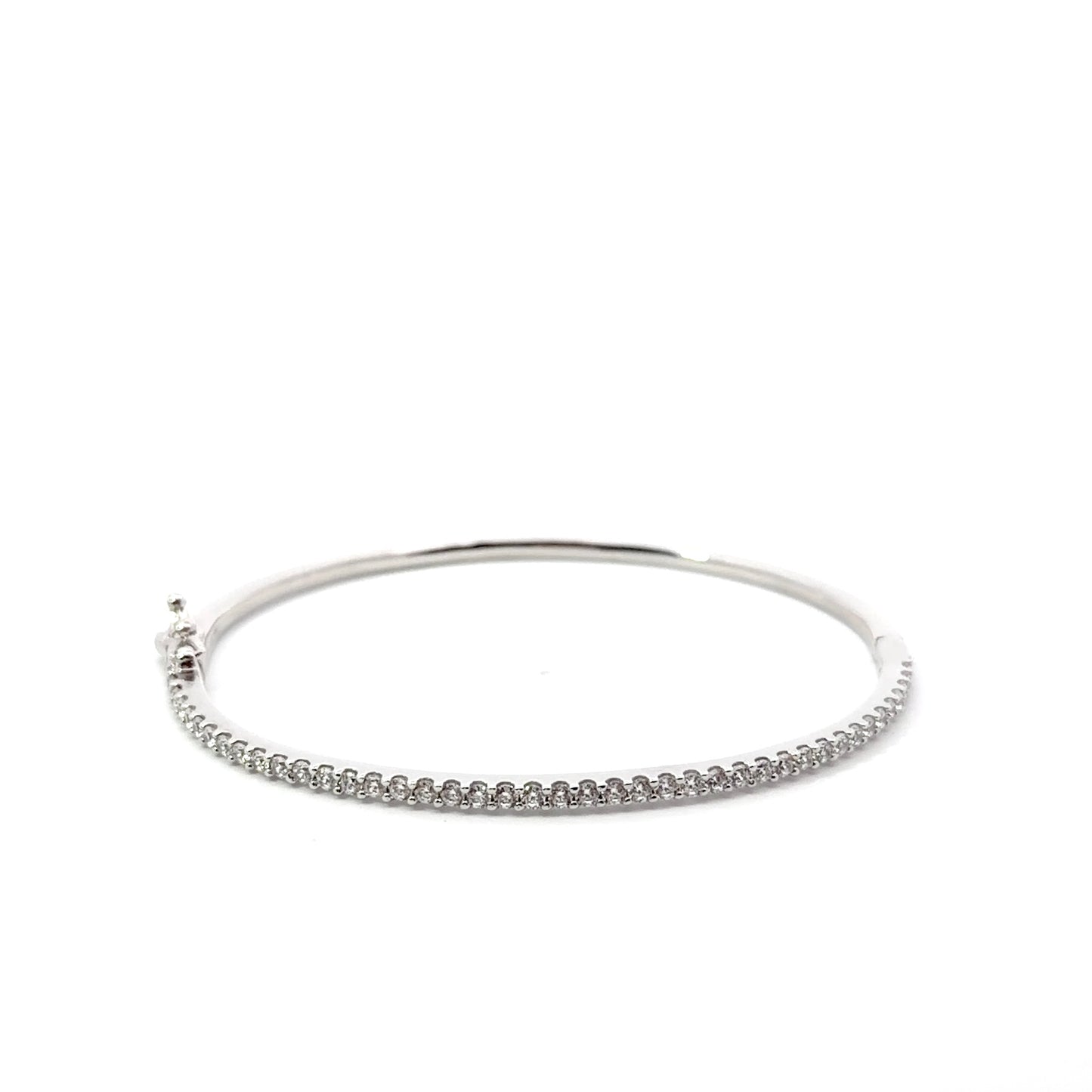Sterling Silver Cubic Zirconia Bangle Bracelet