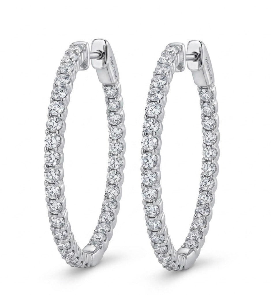Inside-Out Round Shape 1 1/2-inch Hoop Earrings