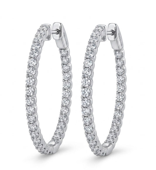 Inside-Out Round Shape 1 1/2-inch Hoop Earrings