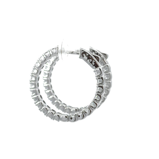 Inside-Out Round Shape 0.8 inch 2.9 ct Hoop Earrings