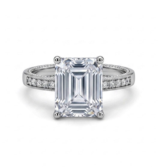 Sterling Silver Radiant Emerald Cut Ring