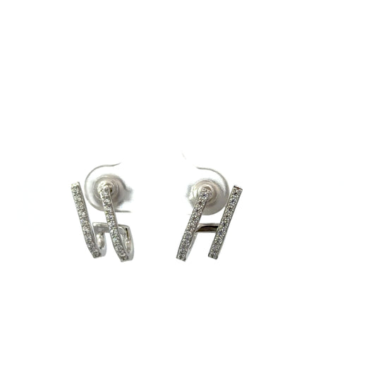 Sterling Silver J Hoop Earrings