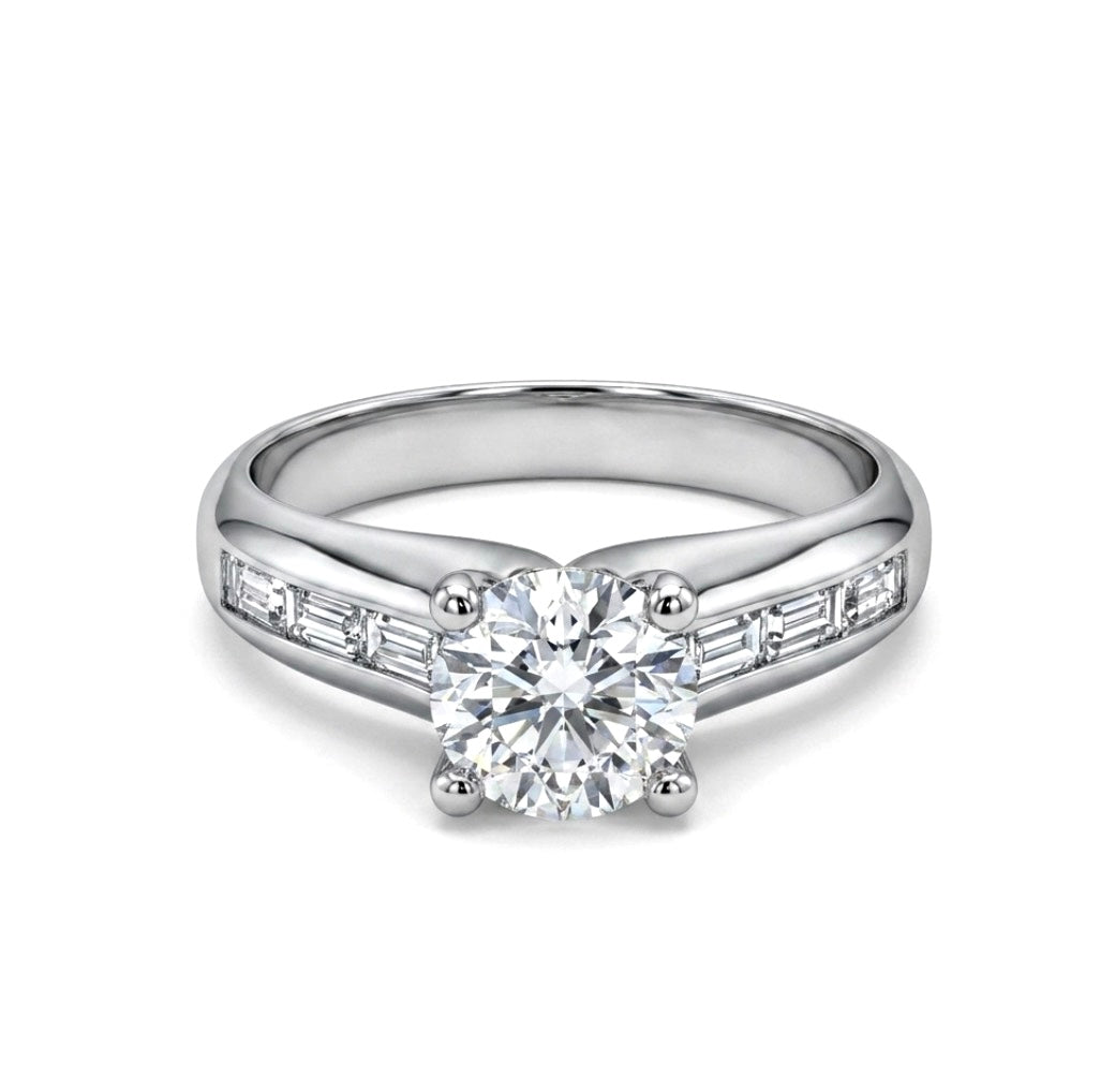 Sterling Silver Brilliant Cut 4 prong Ring