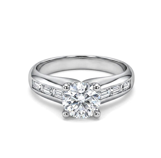 Sterling Silver Brilliant Cut 4 prong Ring