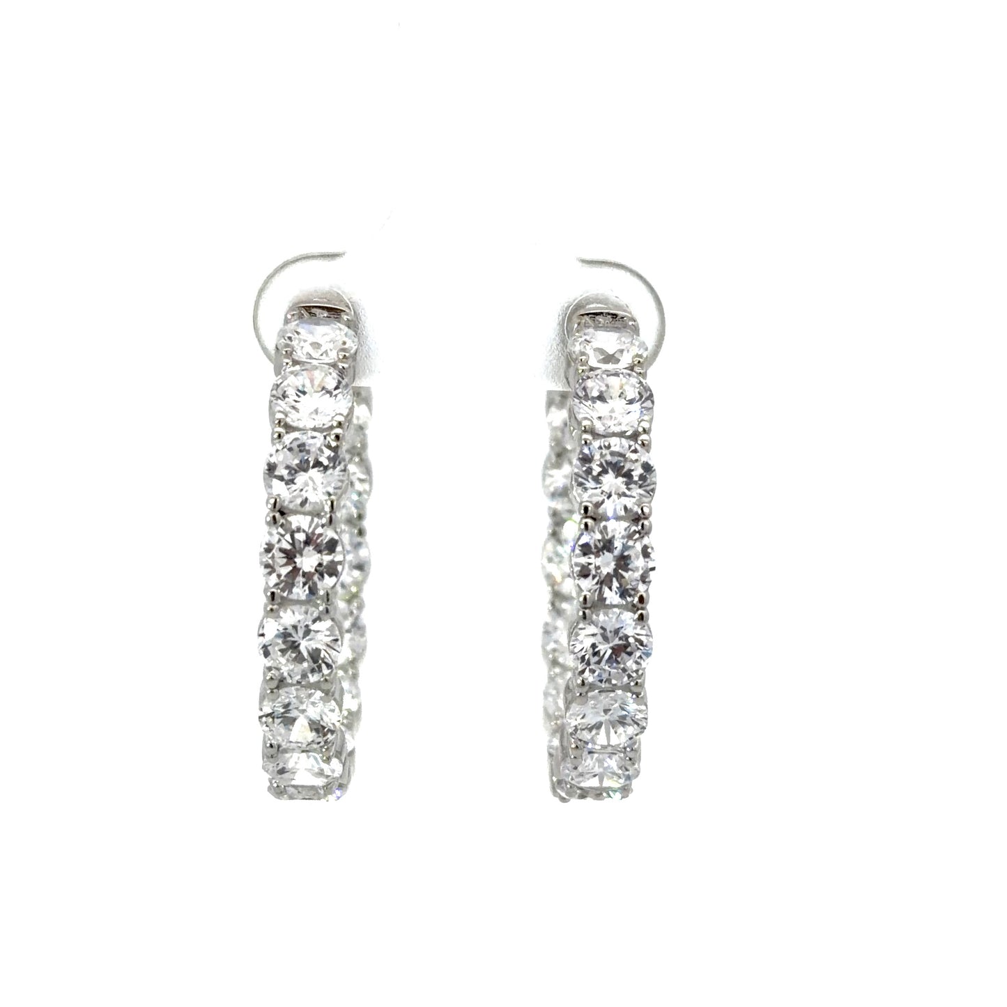 Sterling Silver Radiant Hoop Earrings