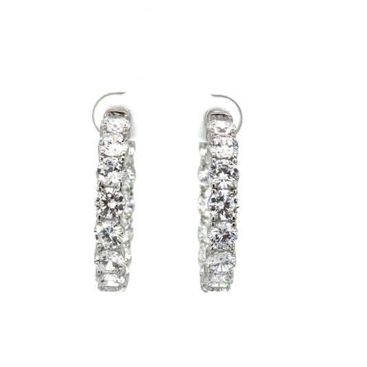 Sterling Silver Radiant Hoop Earrings