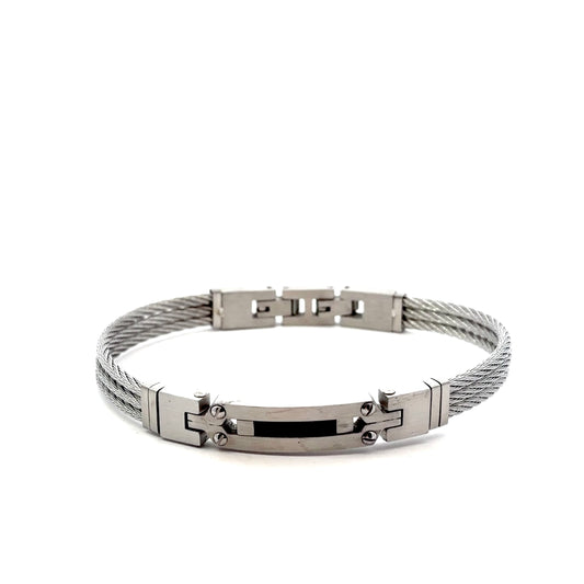 Stainless Steel Cable with Black Bracelet