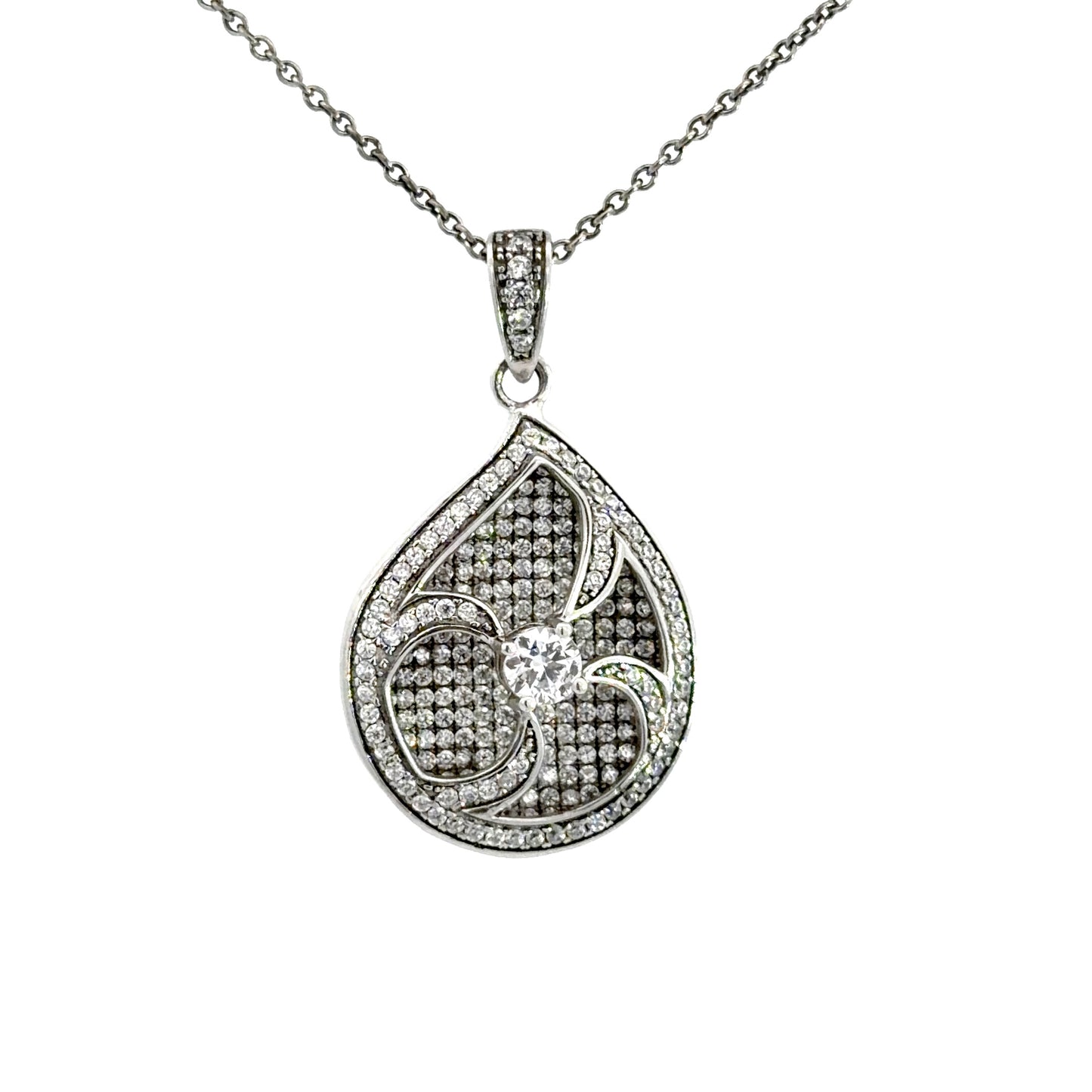 Vintage Inspired Teardrop Pendant Necklace